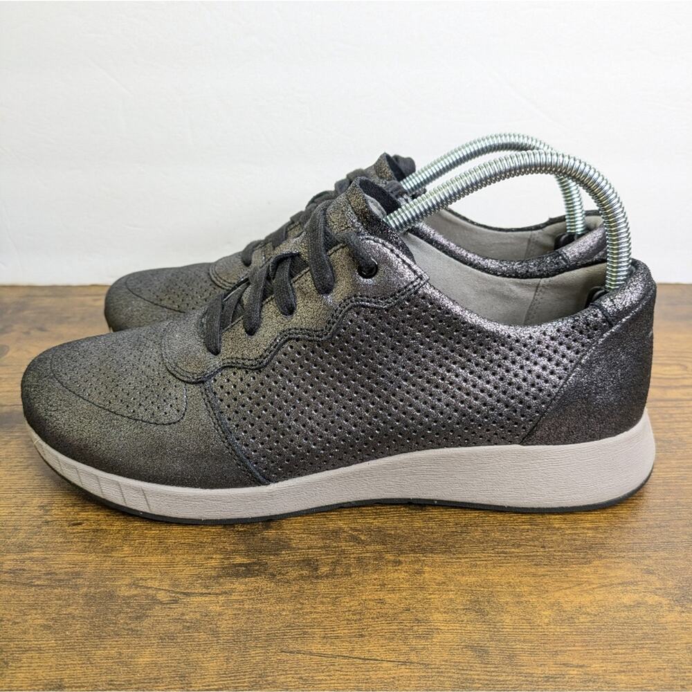Dansko Christina Sneakers 10.5 11 EU 41 Metallic Pewter Perforated Casual Lace - Picture 6 of 13